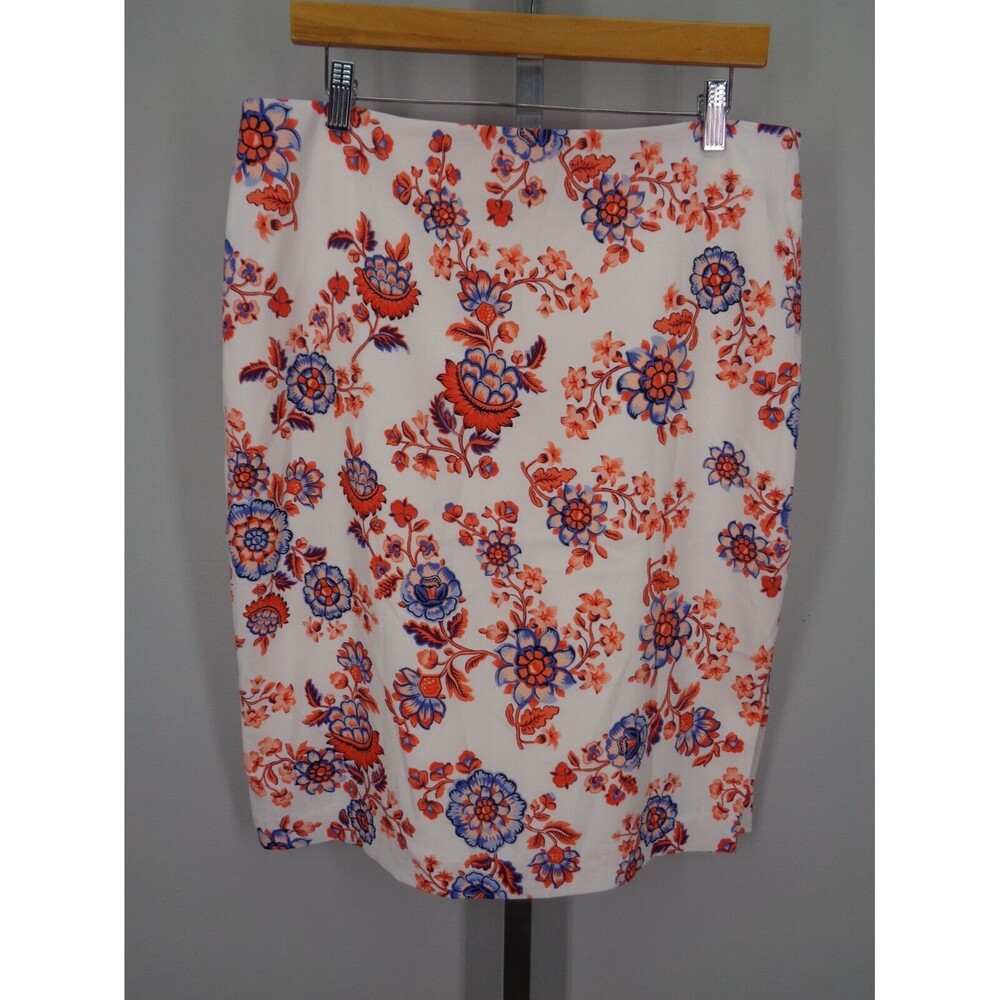 Ann Taylor Factory Coral Floral Midi Skirt Side Slit Size 12 New